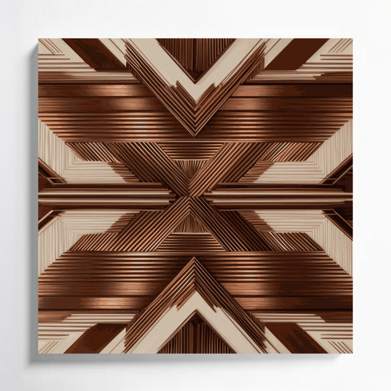Art mural sur toile brun op art 79, H 16 po x l 16 po