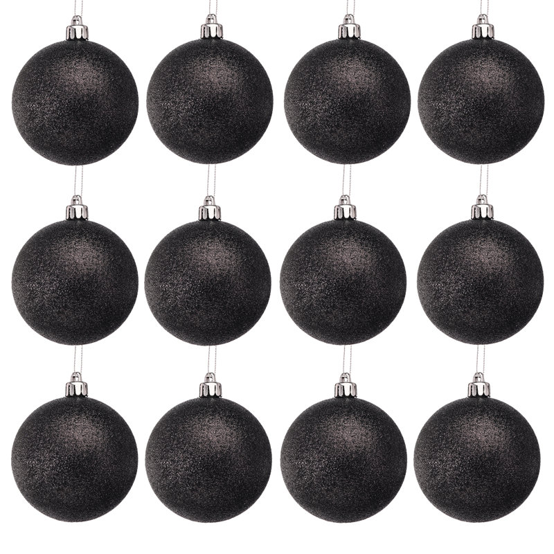 Boule scintillante en plastique incassable de 80 mm, Noir