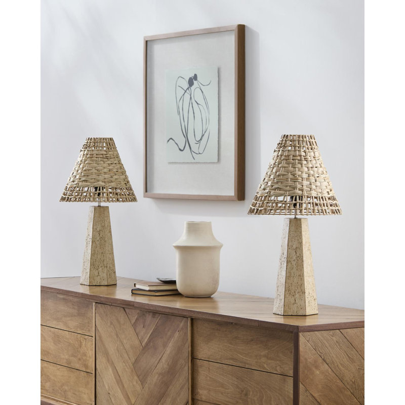 Lampe de table Carlien, Brun clair