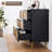 Rattan Dresser with 6 Drawers, Tall Wood Chest of Drawers with Wide Top, Deep Storage Organizer for Bedroom Living Room-1451097745