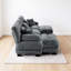 Canapé modulaire gris à 3 places avec 2 repose-pieds et 5 coussins décoratifs rembourrés en chenille gris
