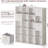 20 Cube Modular Storage Organizer with Fabric Drawers, Rustic Wood White Bookcase & Room Divider,Individual-1681185201-1681185203-1681185205