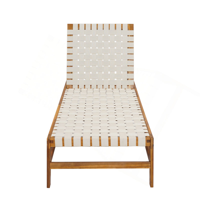 Chaise longue d'extérieur en corde, Blanc