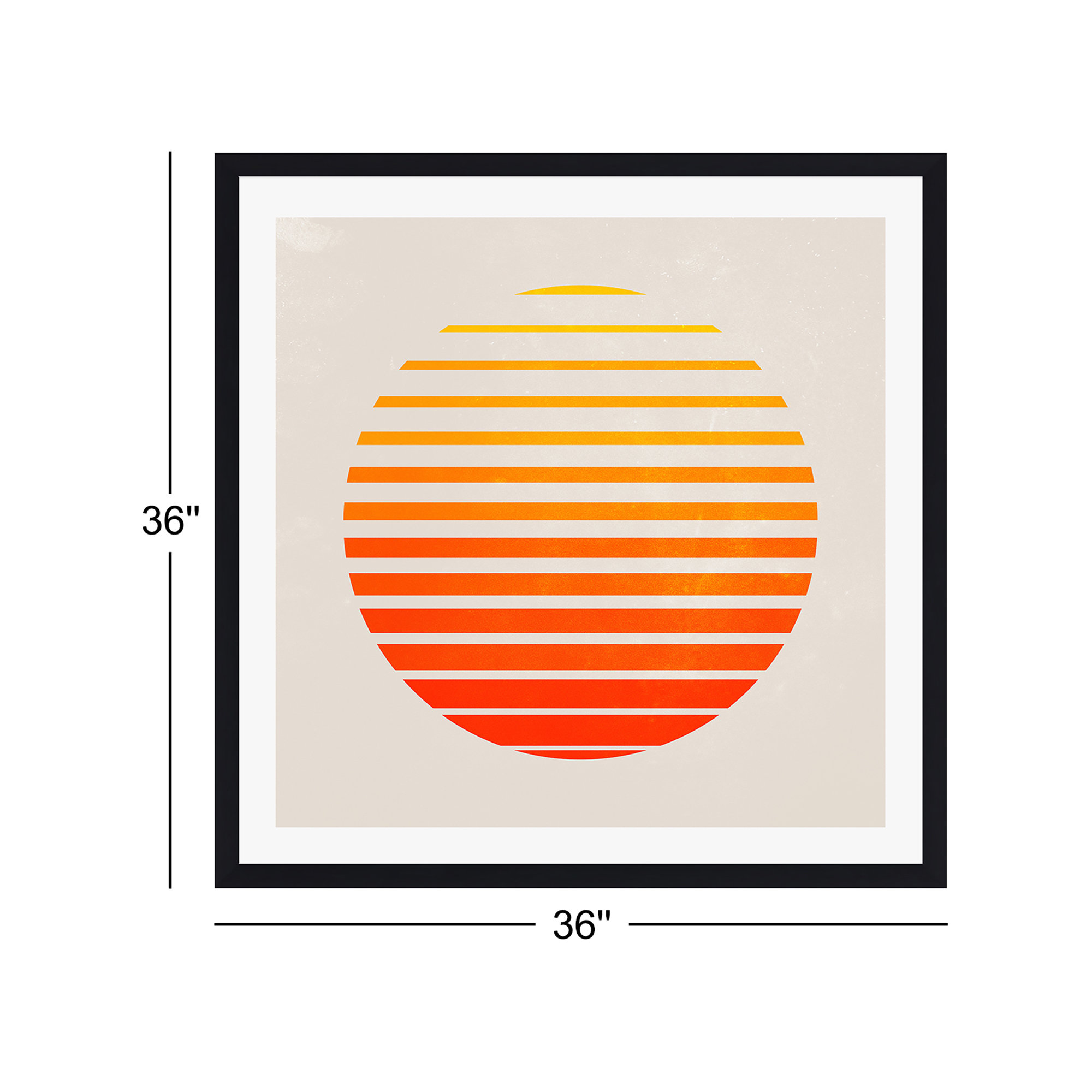 Springs 3 Rising Sun Edit by Ayeyokp, Black Single Picture Framed, Yes, 36" H x 36" W x 0.75" D