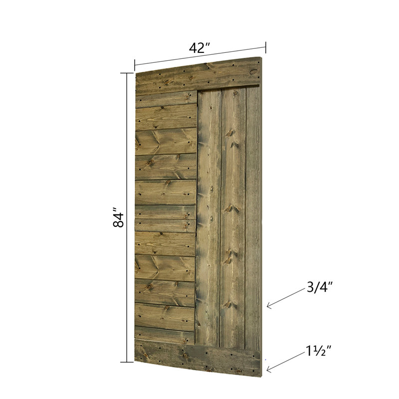 Aged Barrel Finished Solid Wood 84" Textured Barn Door Slab