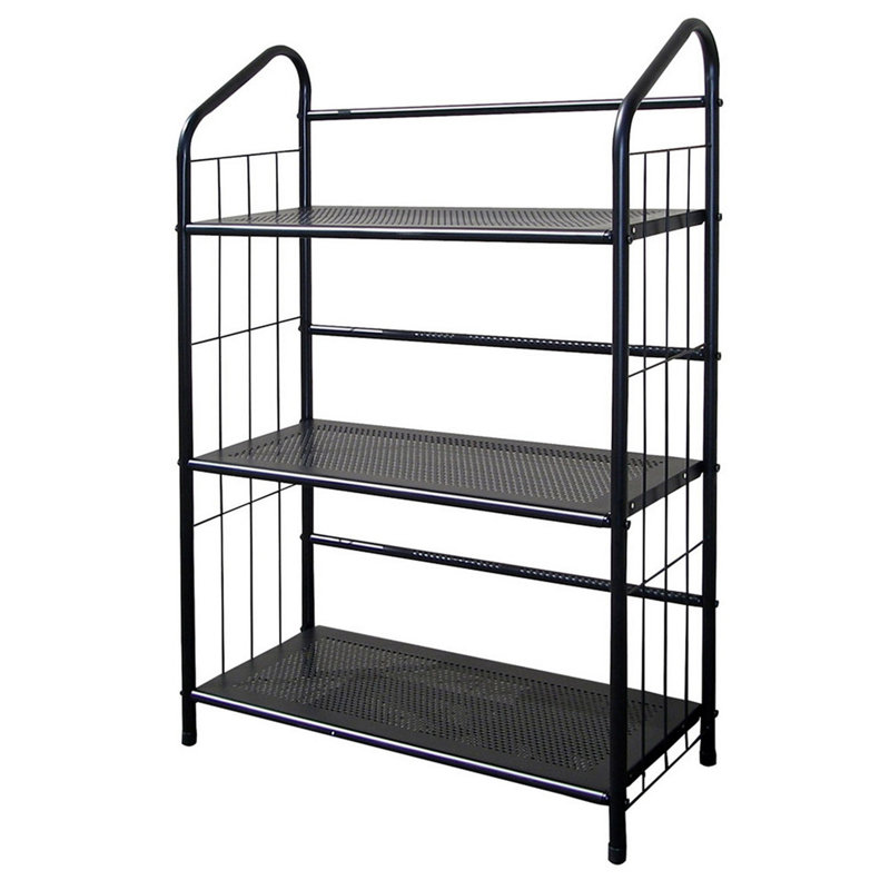 37" Tall 3-Tier Metal Standing Book Shelf, (3 Shelves) 37"H x 11"W x 26"D