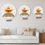Abstrait arc-en-ciel soleil et lune en tons de terre V - horloge murale moderne-60328832