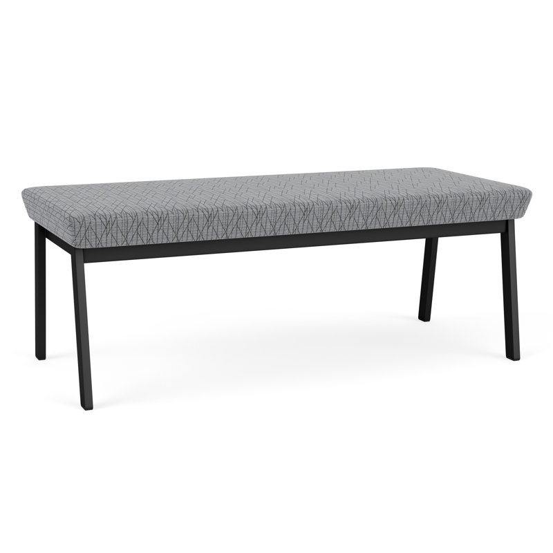 Banc en métal Newport, Noir, Adler nocturne - Tissu de Designer