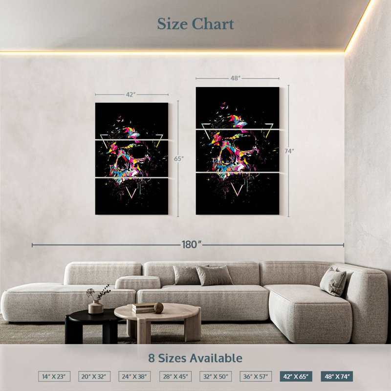 Kerner Graphic Skull, 74" H x 48" W