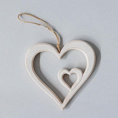 Décoration double cœur avec porte-cordes