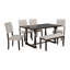 Ensemble de table et chaises de salle à manger 6 pièces avec pieds de forme spéciale et dossiers et coussins recouverts de mousse pour la salle à manger (espresso)