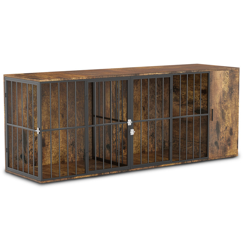 Meuble pour chien 78,7 po avec armoire et cloison amovible 78,7 po