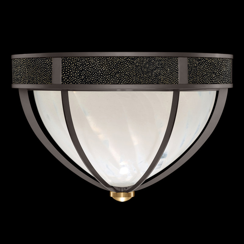 Plafonnier encastré rond 18,75 po Mirage, Acier minuit / laiton, Chevalier noir