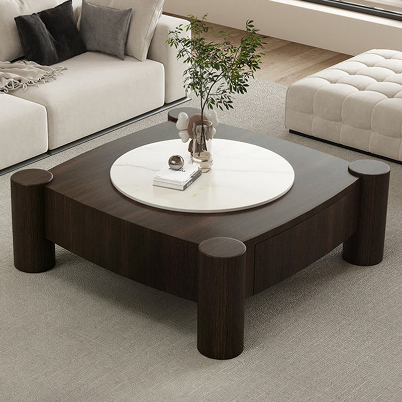 Table basse carrée en bois manufacturé Smoky Wood