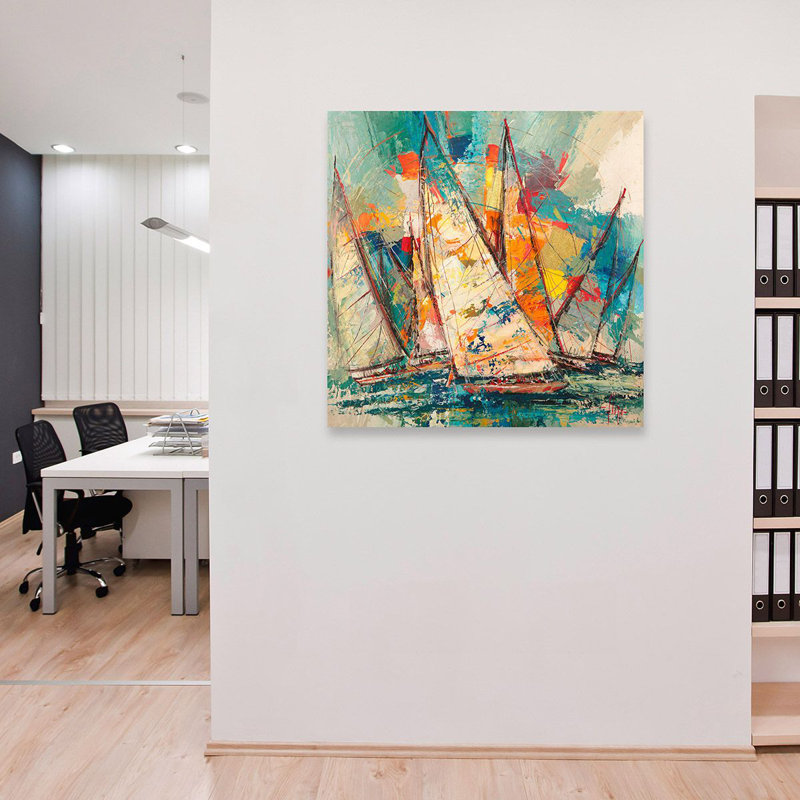 Regatta On The Ocean - Wrapped Canvas Print, 70cm H x 70cm W x 4cm D