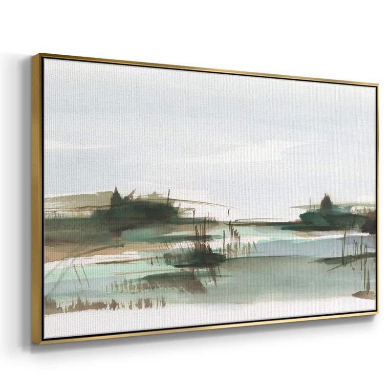 Marsh Reeds III, reproduction d'art sur toile, H 25 po x l 37 po x P 2 po, Or