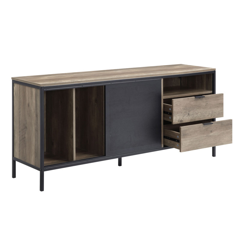Industrial-Style TV Stand With Modern And Classic Elements, Ideal For Living Room And Media Room