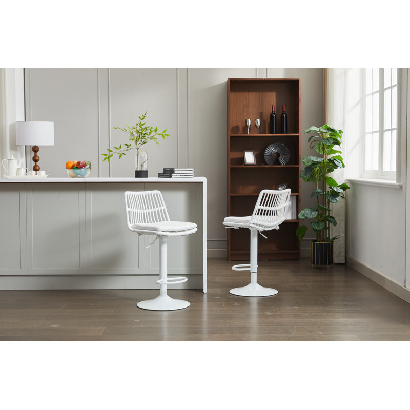 Ensemble de 2 tabourets de bar rotatifs à hauteur de comptoir avec repose-pieds pour cuisine et salle à manger