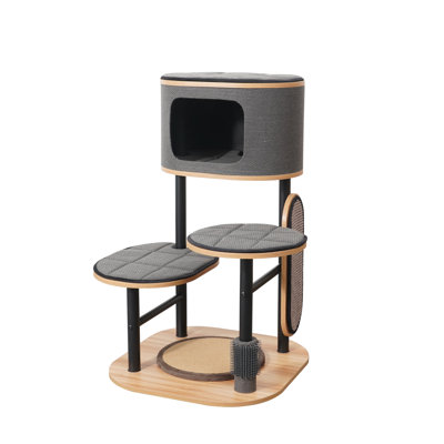 PetPals 36.6" Cat Tree with Condo and Rubber Groomer