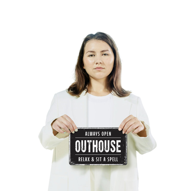 Outhouse (paquet de 2) enseigne fantaisie en aluminium 7 po x 10 po