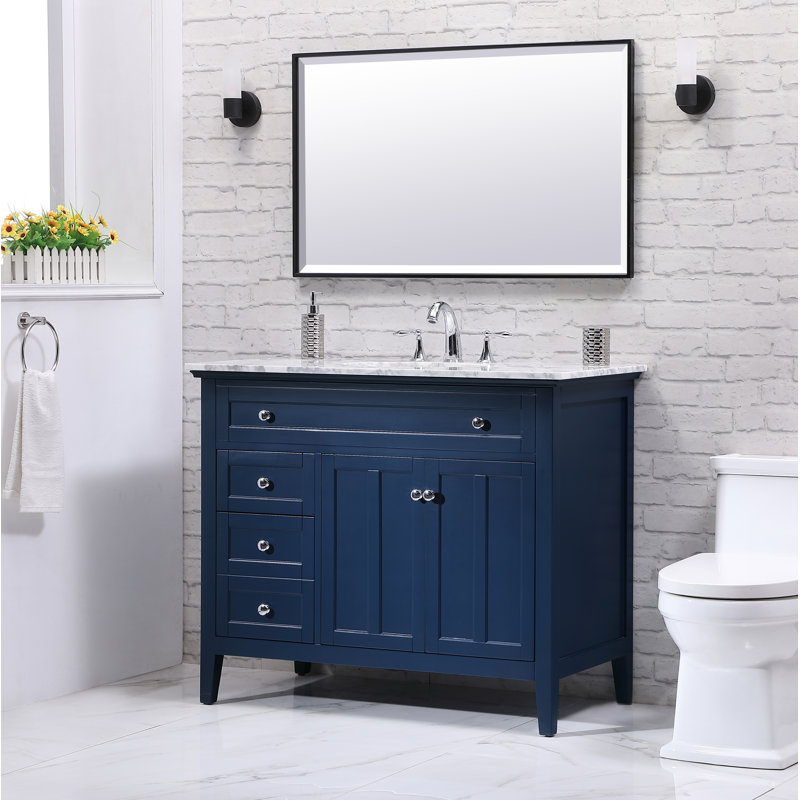 Ensemble de meuble-lavabo simple 42 po Ain, bleu