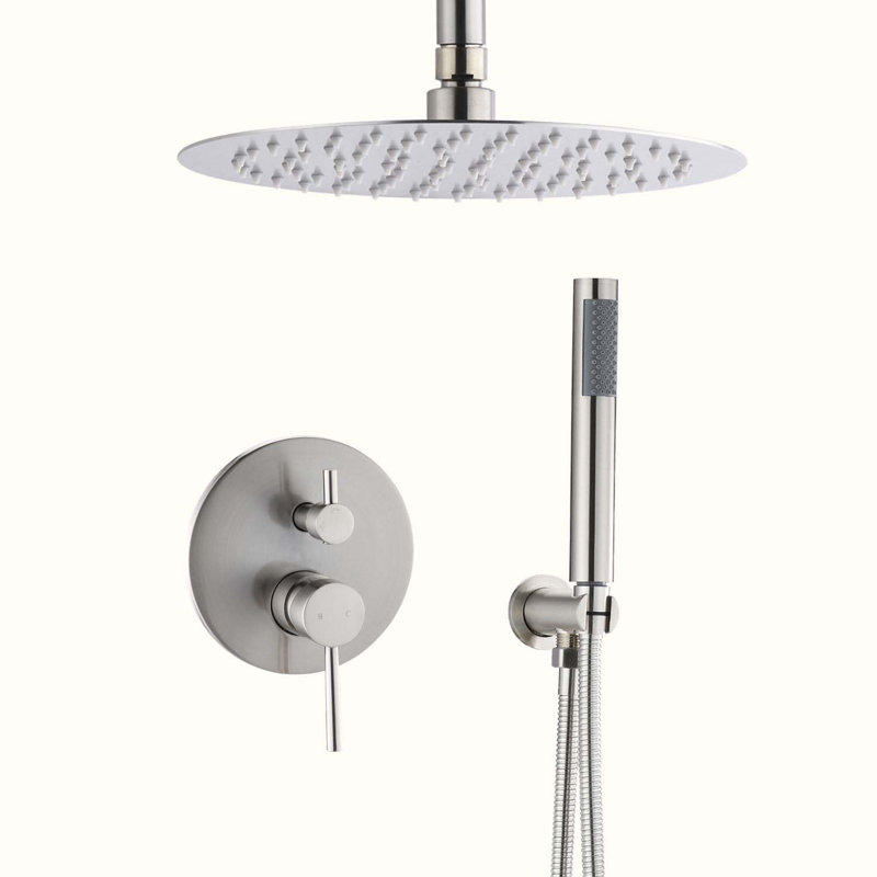 Complete Shower System with Rough in-Valve, Brushed Nickel