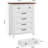 5 Dresser for Bedroom, 41.3 in Tall Vertical Drawer Dresser with Large Storage, Freestanding Wooden Closet Chest for Bedroom, Living Room, White + Brown