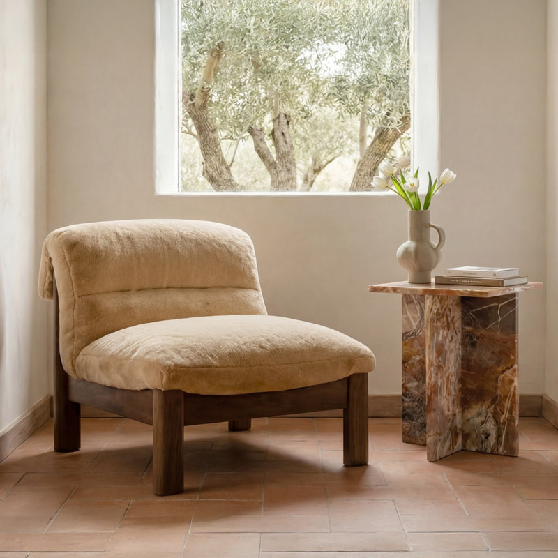 Pierce Accent Slipper Chair, Brown