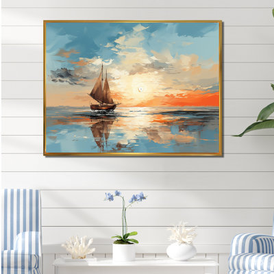 Minimal Coastal Sunset Skyline I - Décoration murale plage et océan