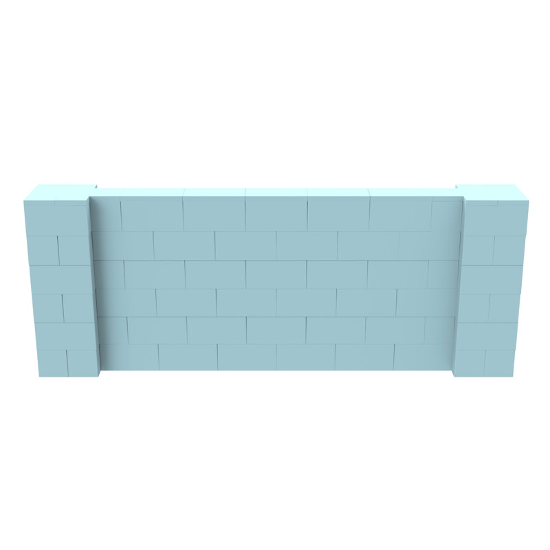 Ensemble mural pour poney Everblock, H 36 po x l 96 po x P 12 po, Bleu clair