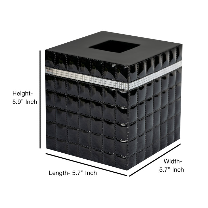 Giraffe Tissue Box Cover, Black