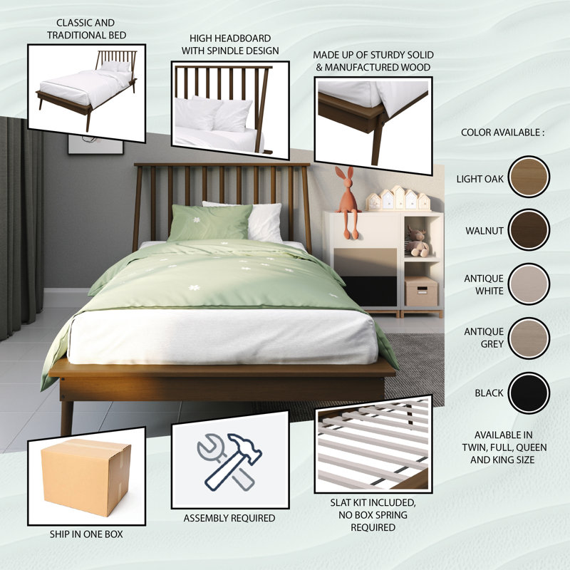 Kierin Piece Bedroom Set, Light Oak, Twin