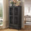 Rustic Black Tall Storage Cabinet-304457187
