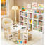 Kids 2-In-1 Play Table & 2 Chairs Set With 7 Storage Compartments, LEGO-Compatible Building Block Surface, Modern Activity & Learning Table Furniture – White