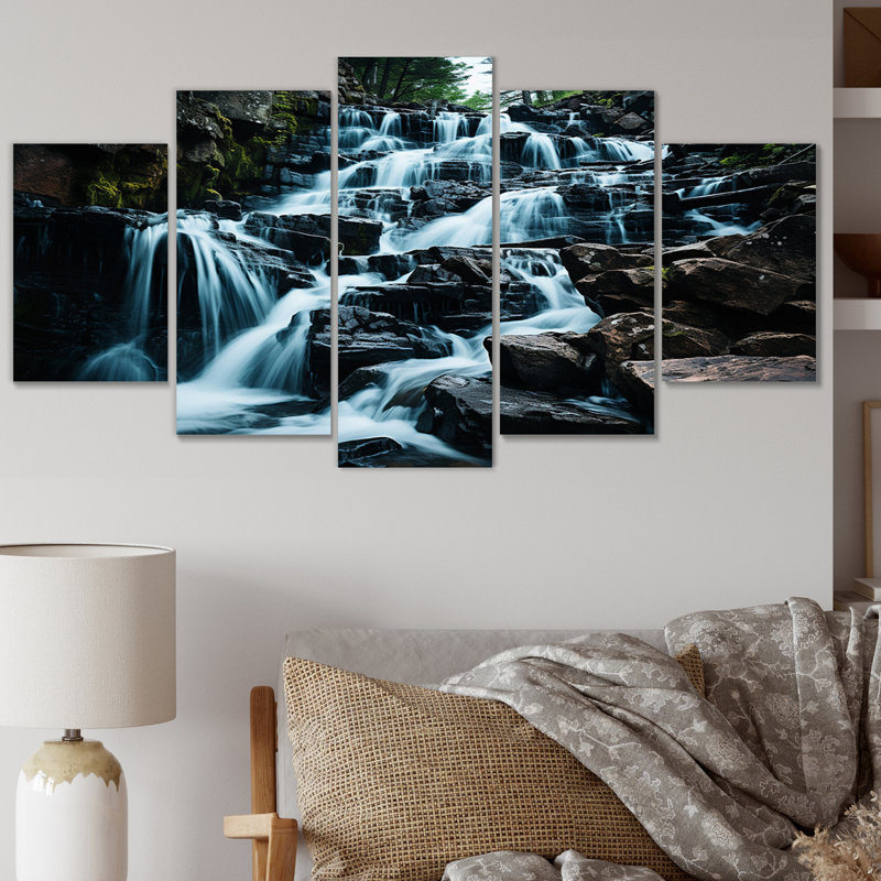 Waterfall Eternal Cascade III - Landscapes Wall Decor - 5 Panels