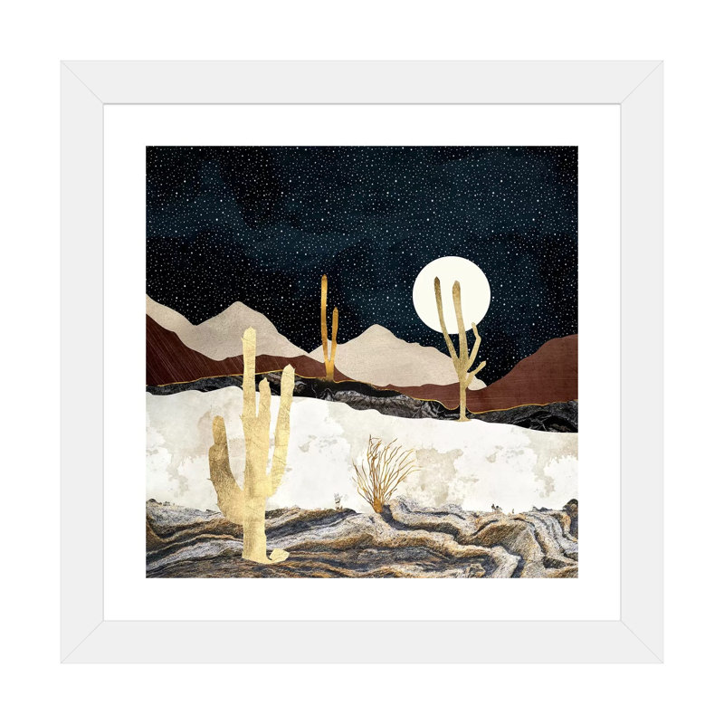 Désert - impression, H 16 po x l 16 po x p 1 po, Encadré par un papier blanc