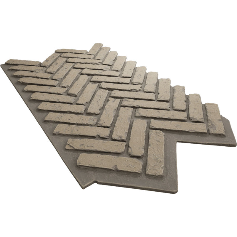 EverStone Herringbone Faux Brick Panel, 46 1/2"W x 25 1/4"H x 1"D, Adobe Color, Adobe