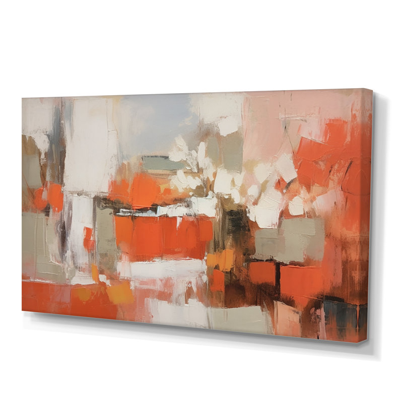 Impression sur toile «Orange Minimalims Enchantment II», H 12 po x l 20 po x P 1 po, Toile tendue