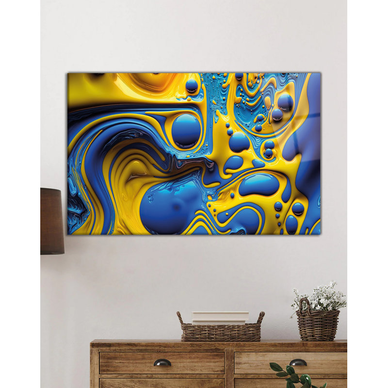 Élégante peinture décorative en verre trempé 18,1 po x 28,3 po | 100% verre trempé, épaisseur: 0,16 pouce | Superbe œuvre d'art pour la décoration intérieure, le salon et les espaces de bureau, durable et facile à nettoyer