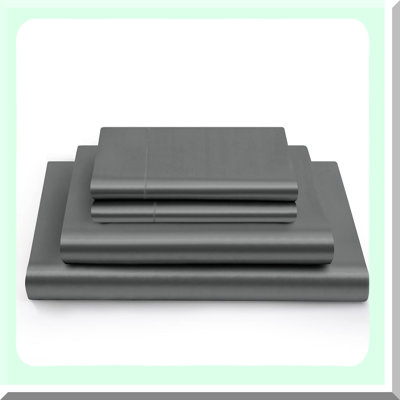 Luxury Grey Silky Soft Twin Bed Sheet Set - Deep Pocket Fitted Sheet, Flat Sheet, Pillowcases - Premium Quality Bedding for Ultimate Comfort