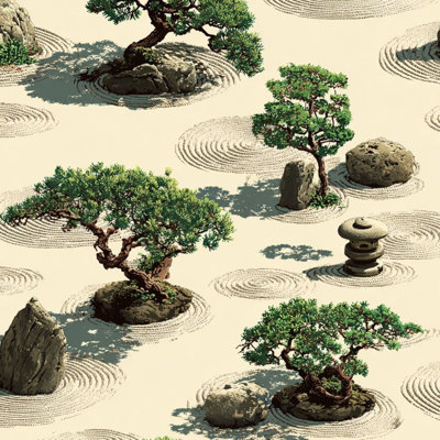 Zen Garden Wallpaper Bonsai Japanese Wall Mural