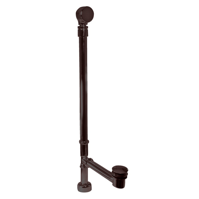 24" 17 Tip-Toe Bathtub Leg Drain Assembly with Ball Joint No-Hole Overflow, Oil Rubbed Bronze