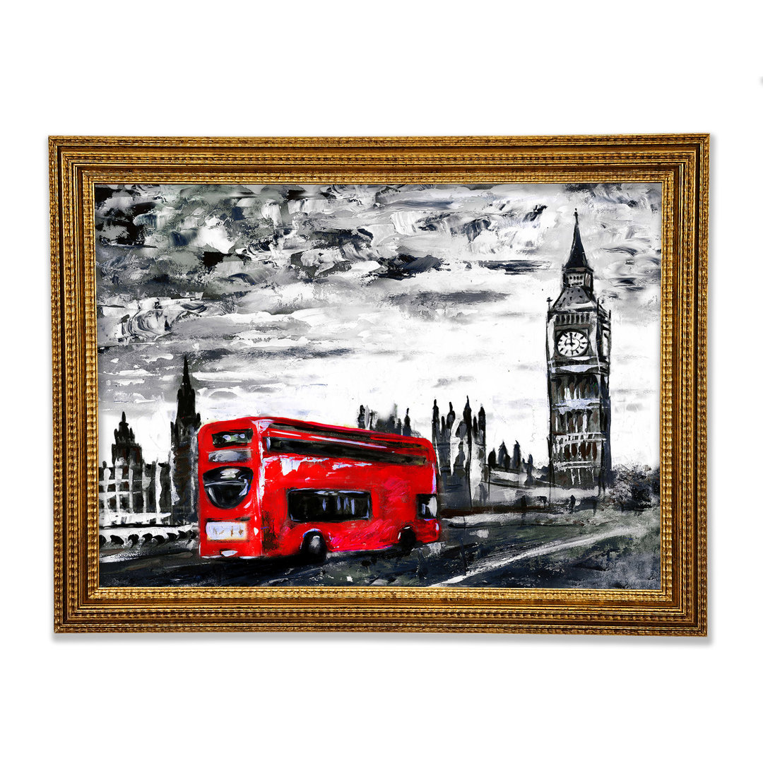 Big Ben Red Bus - Einzelner Bilderrahmen Kunstdrucke