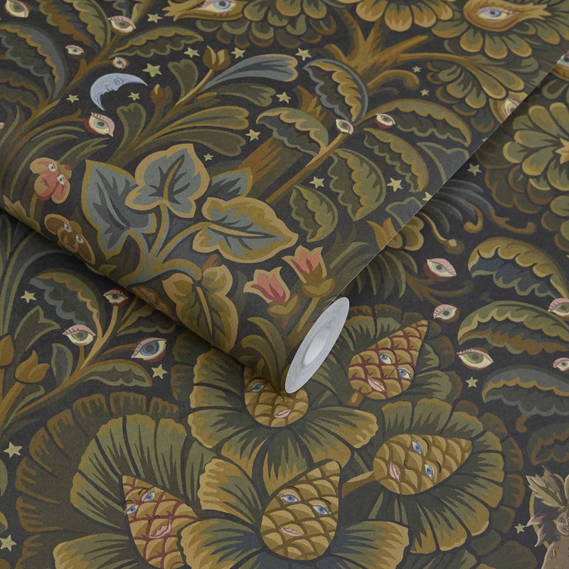 Tourmaline Moon Garden Magna Wallpaper, Midnight
