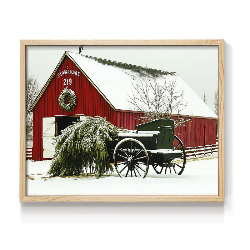Art de Noël - Dxxxvi - reproduction encadrée - réversible, H 8 po x l 10 po, Naturel