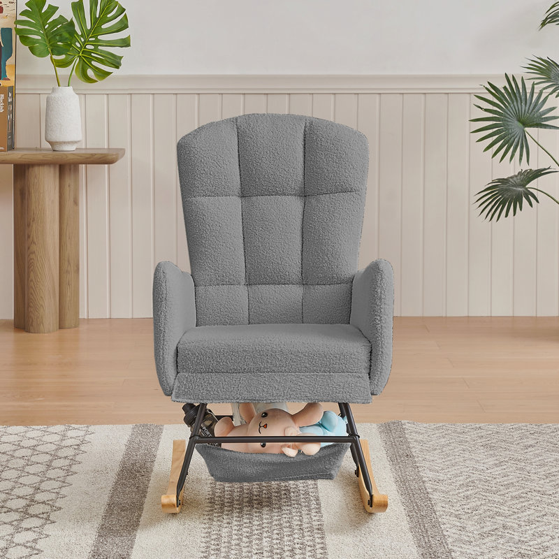 Fauteuil berçant gris Teddy