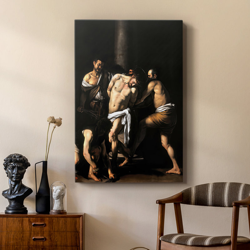 «The Flagellation of Christ», toile tendue par Caravaggio, 18 x 27