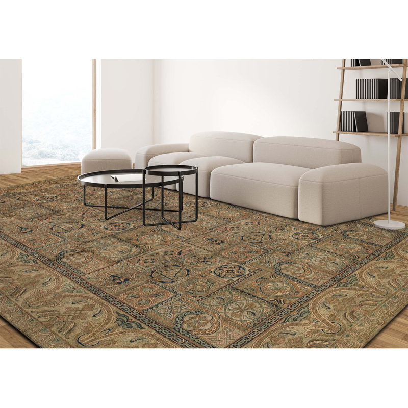Magnolia Wool Oriental Area Rug in Brown