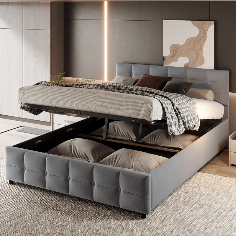 Bohdana Upholstered Bed, Grey