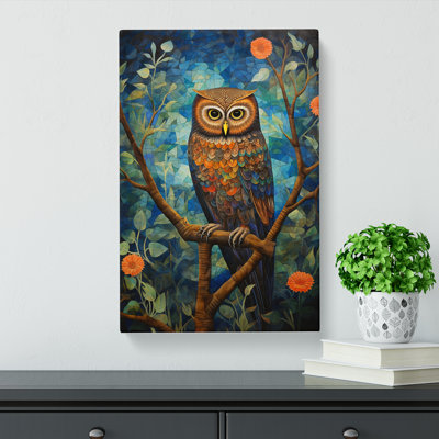Owl Orphism No.2 - Wrapped Canvas Print